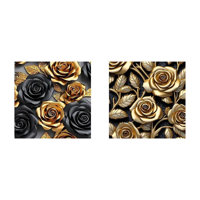 Gilded Roses Canvas Wall Art - Set Of Two media 3