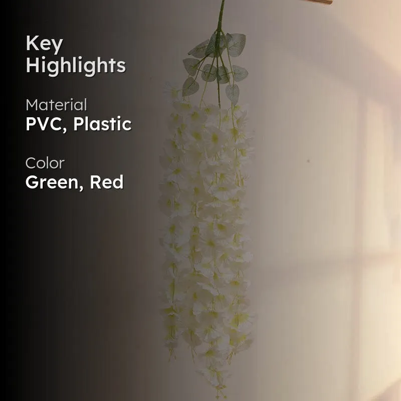 Faux Lush Hanging Morning Glory Plant (White) -  2.8 Feet media 2