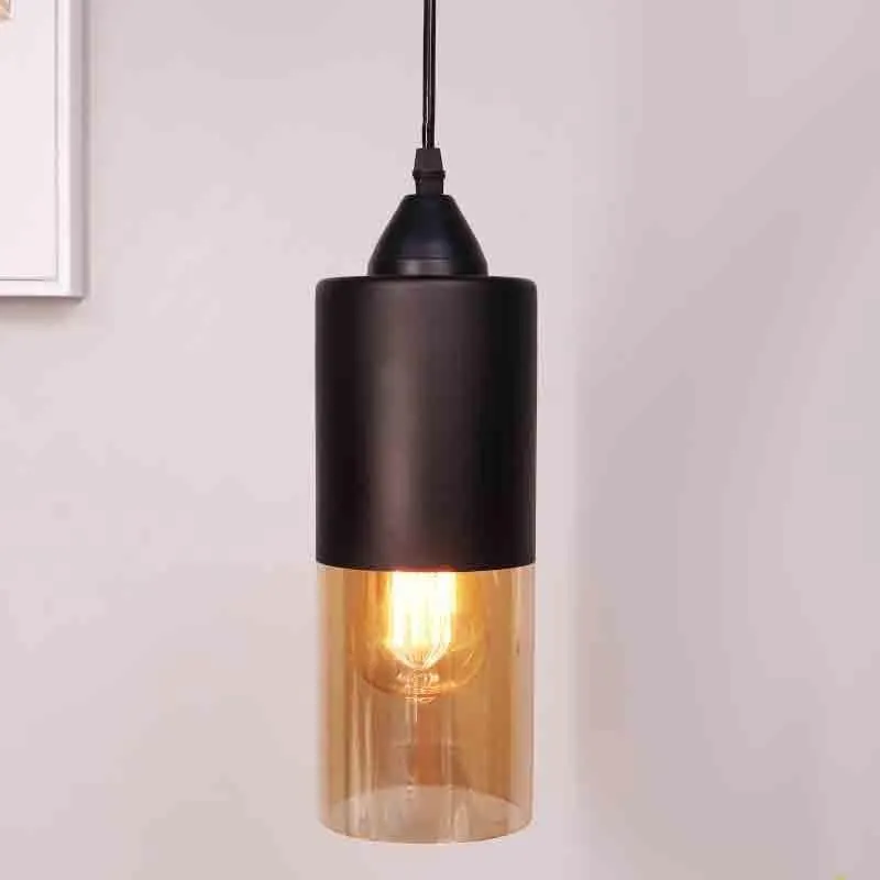 Capsule LED Glass Ceiling Lamp - Black media 1