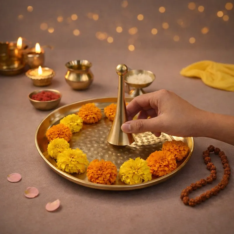 Swarn Aarati Brass Puja Thali media 4