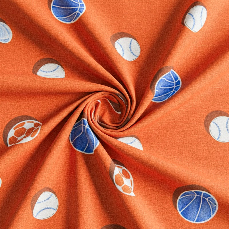 Baseball Dreams Kids Neon Print Cotton Bedsheet (Rust) - 144 TC media 5