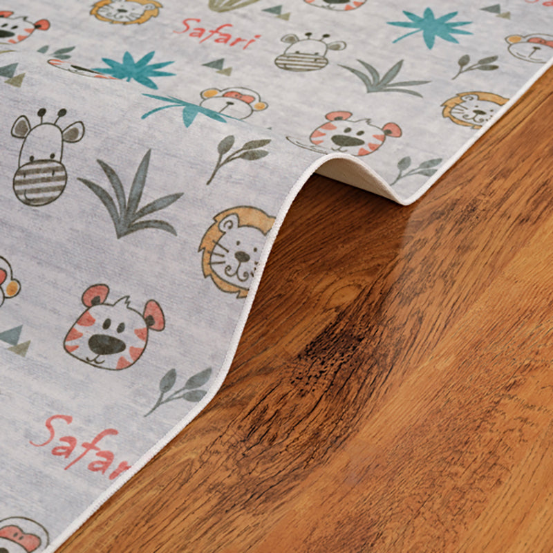 Doodle Zoo Kids Polyester Anti-Skid Carpet - Multicolor media 7