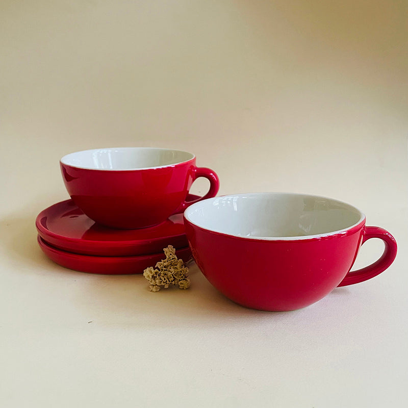 Elegant Red Cup & Saucer - 240 mL image 7