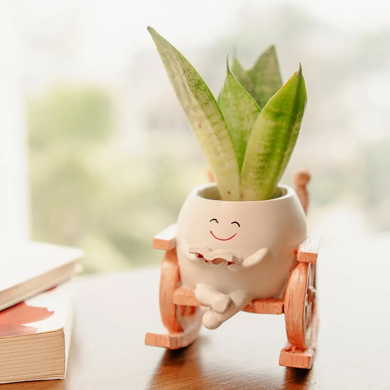 Rocking Chair Resin Planter media 3