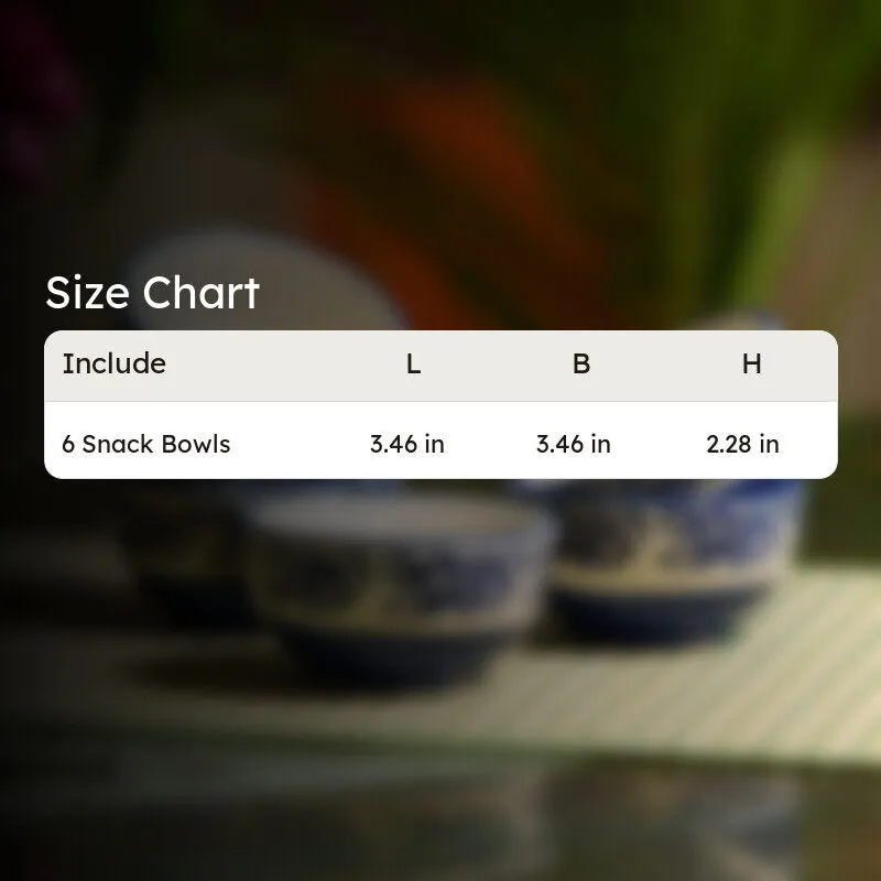BiteNest Ceramic Snack Bowls (White,Blue, 150 mL Each) - Set Of Six media 6