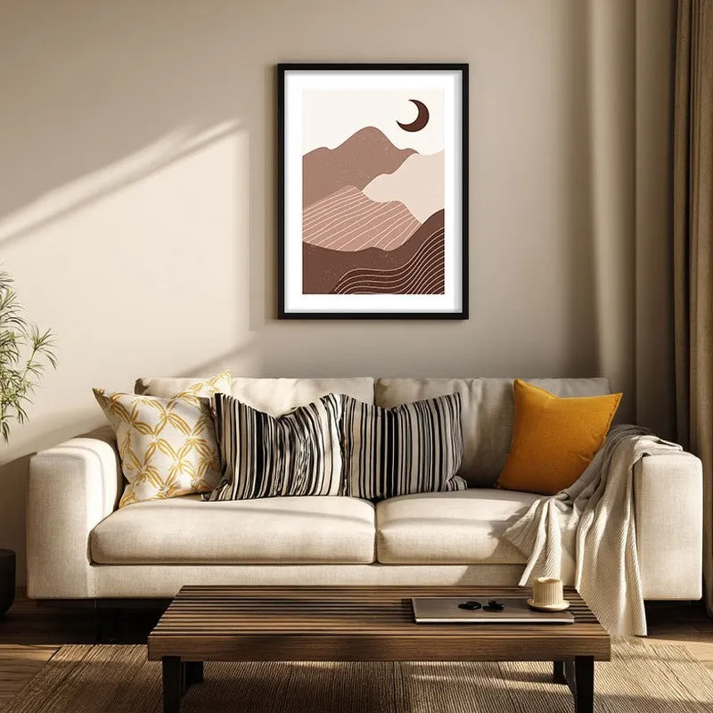 Pastel Solitude Canvas Wall Painting With Black Frame media 1