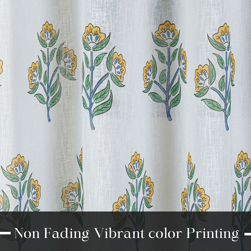 Caelra Linen Texture Sheer Curtain - Set Of Two media 5