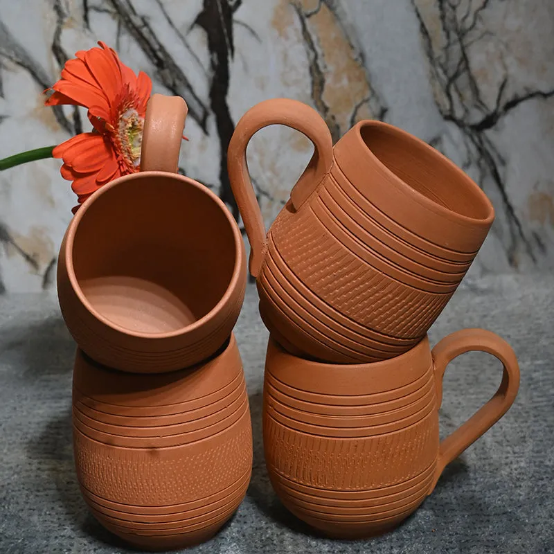 Srishti Terracotta Coffee Mug (250 mL Each) - Set of Four media 5