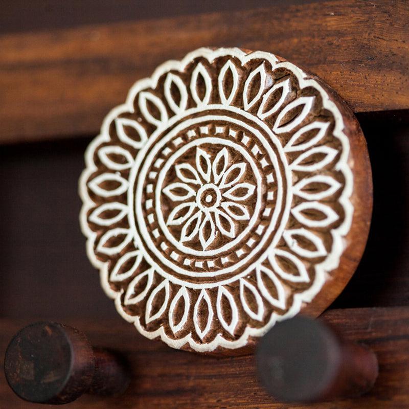 Petal Anchor Hand Carved Sheesham Wood Key Hook media 6