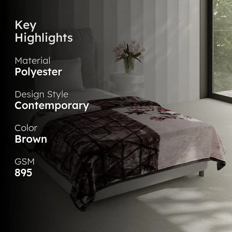 Monte Carlo Mystic Mosaic Blanket (Brown) - 895 GSM media 2