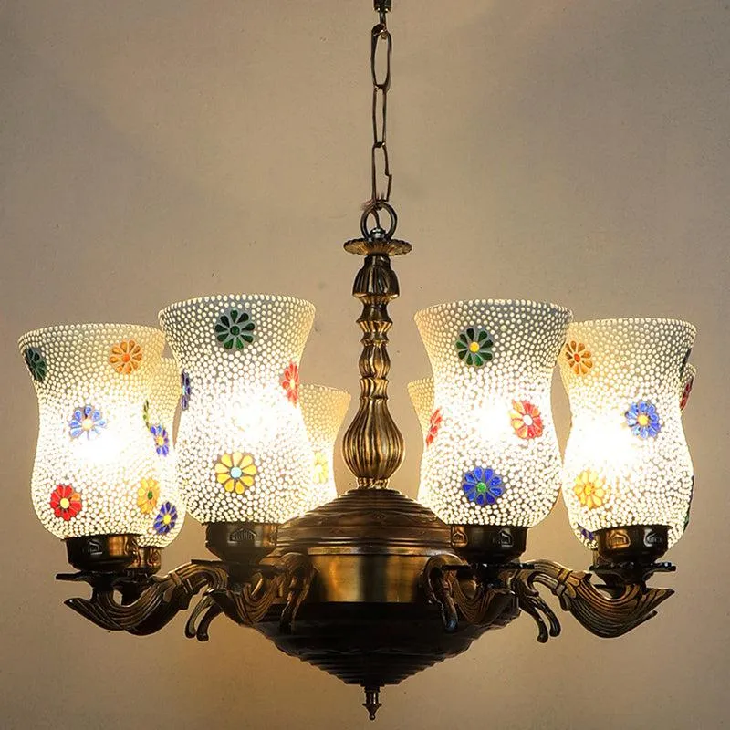 Druma Vilona Mosaic Golden Antique Ceiling Lamp media 1