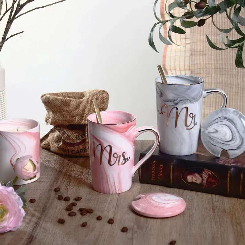 Mr & Mrs Glass Coffee Mug (380 mL Each) - Set Of Two media 1