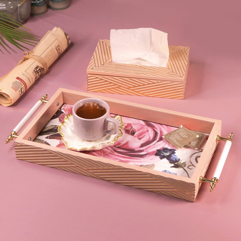 Luxe Tray with Tissue Holder - Two Piece Set