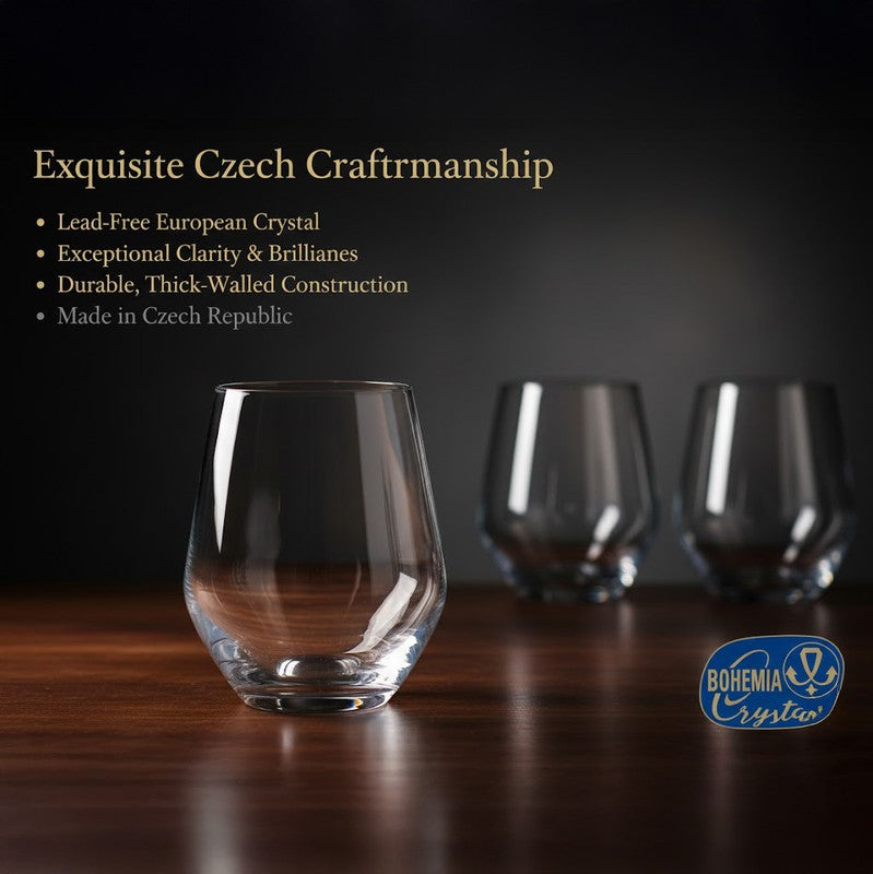 Davin Bohemia Crystal Wine Glass(350 mL) - Set Of Six media 8