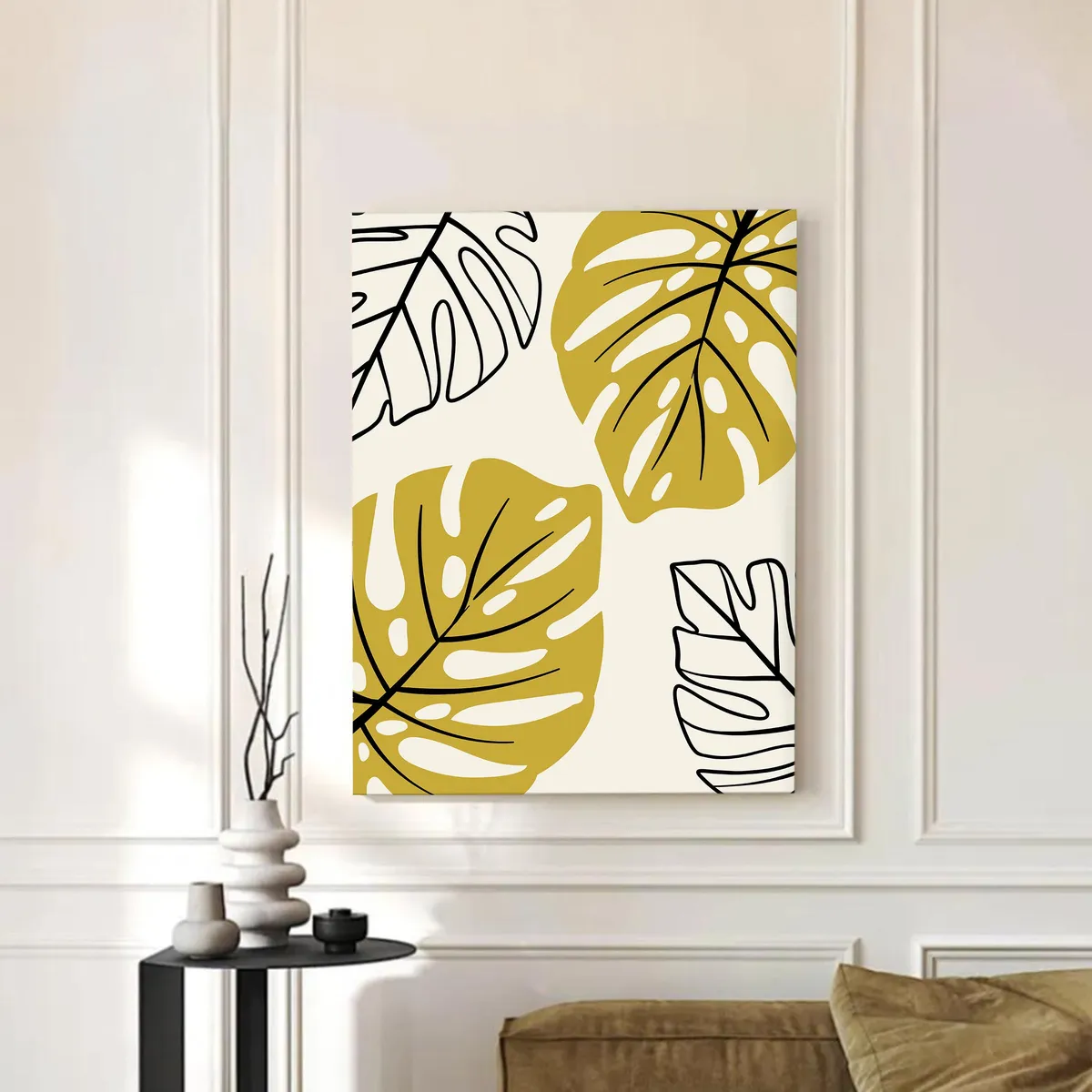 Leaf Lines Minimal Wall Painting media 3