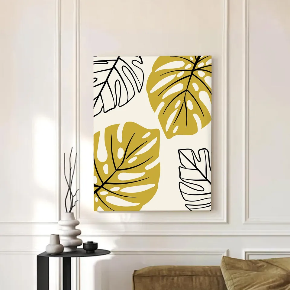 Leaf Lines Minimal Wall Painting media 3