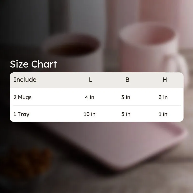 Vantera Pink Ceramic Mug And Tray (220 mL Each) - Three Piece Set media 5