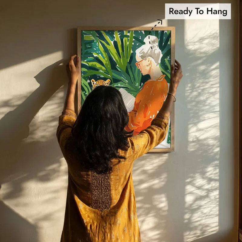 Prowl Poetry Canvas Wall Painting - Brown Frame media 8