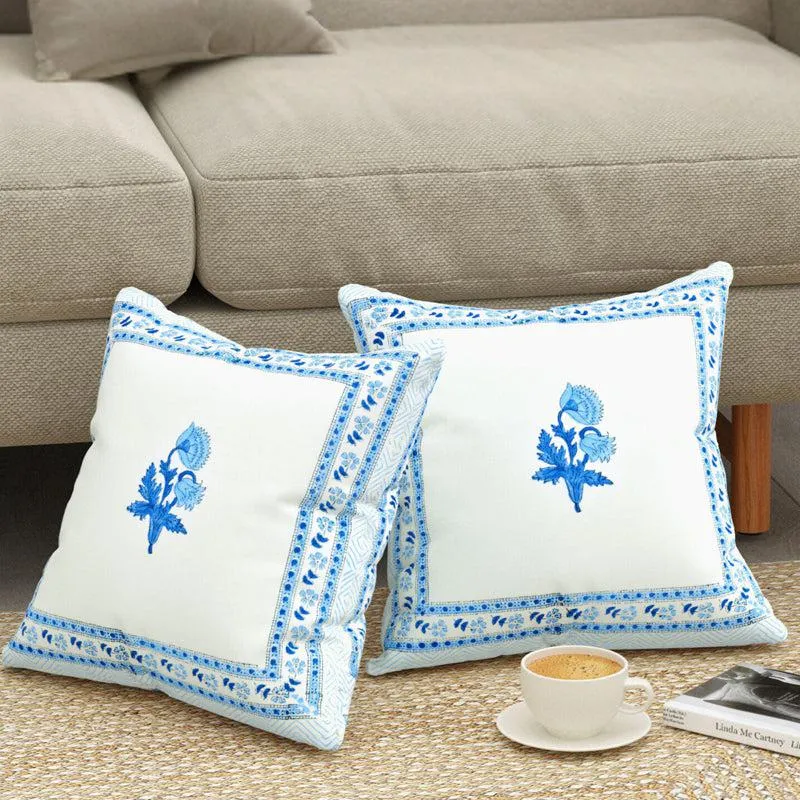 Parijat Pulse Jaipuri Block Print Cushion Cover - Set Of Two media 3
