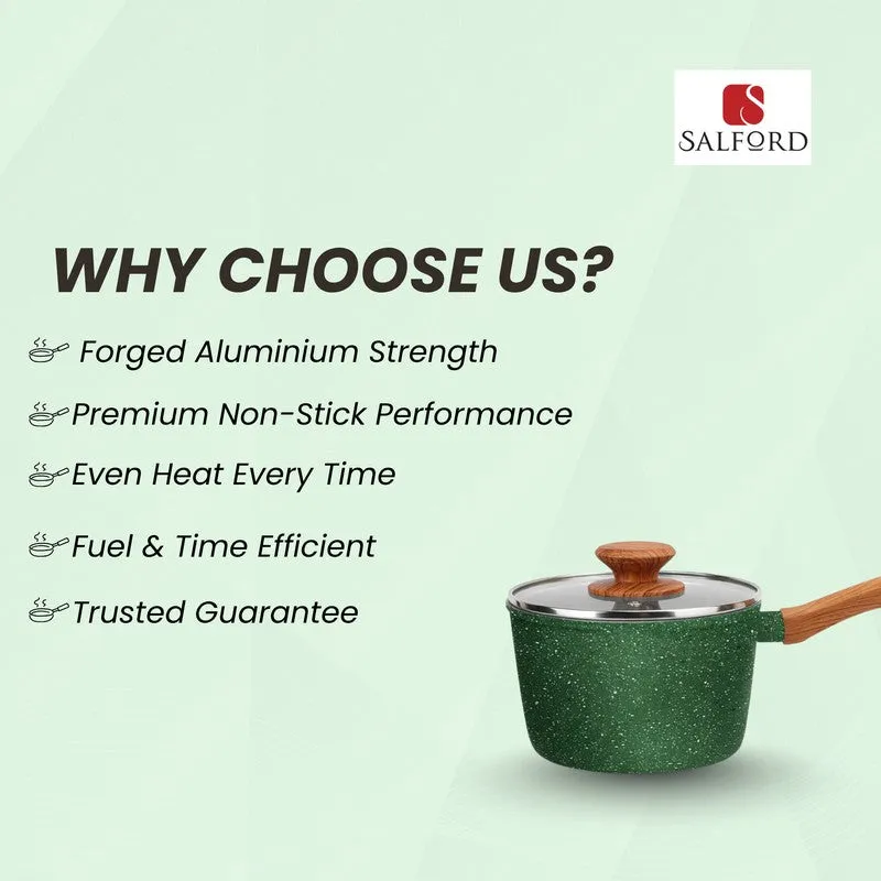 Salford Forged Non Stick Saucepan with Glass Lid (Moss Green) - 1700 mL media 10