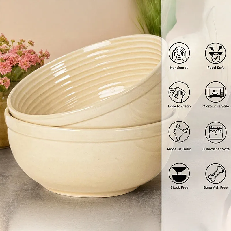 Terra Ridge Serving Bowl (Ivory/1000 mL) - Set Of Two - 6