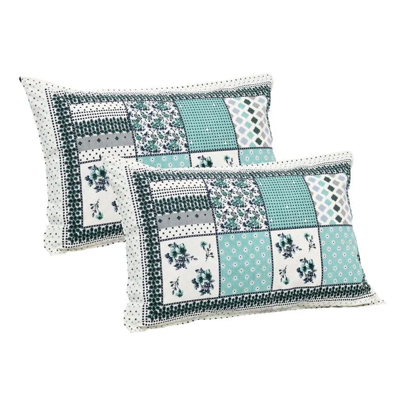Yuna Floral Cotton Bedsheet (Blue,White) - 160 TC media 6