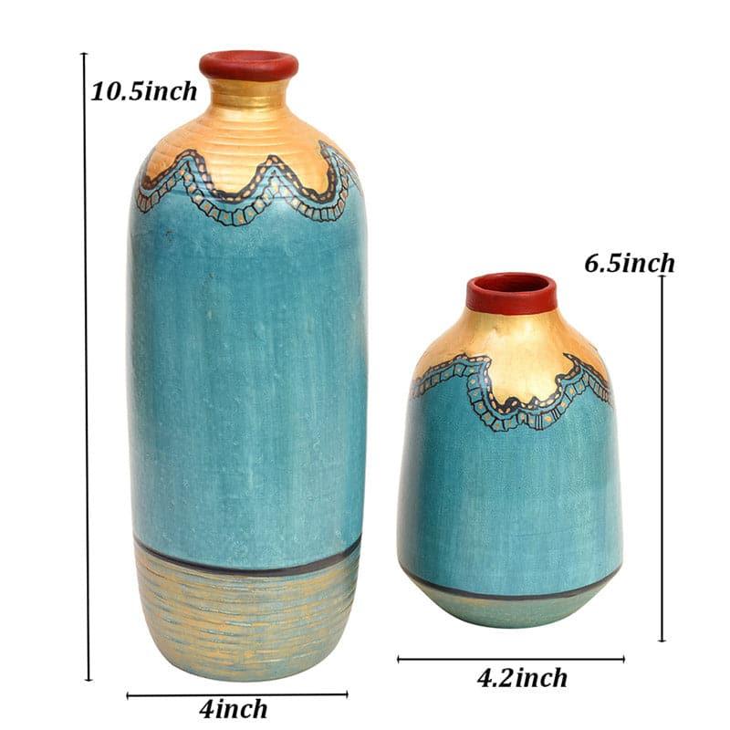 Pickora Tribal Terracotta Vase - Set Of Two media 5