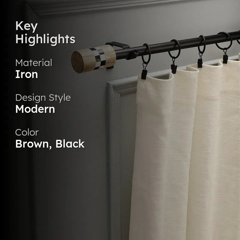 Checkmate Extendable 1" Single Curtain Rods With Round Finial & Brackets media 2