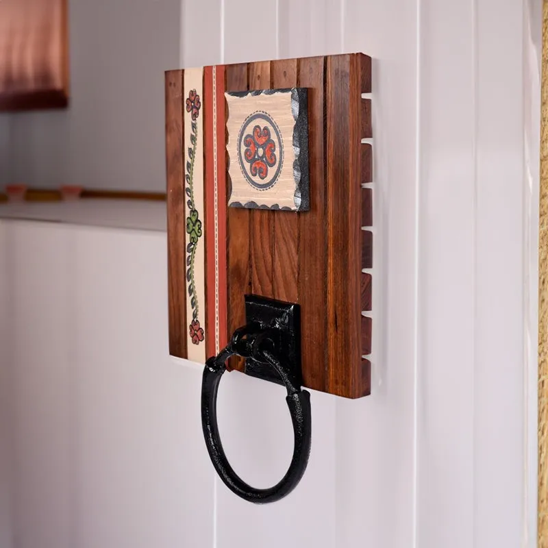 Yuva Ethnic Wooden Handcrafted Towel Hanger media 1