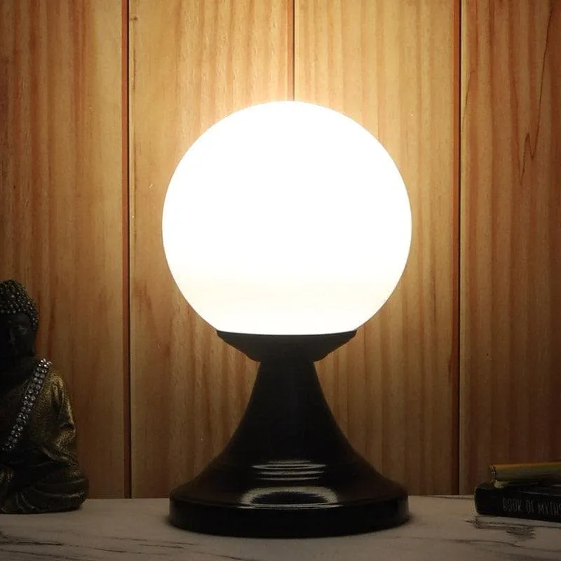 Togo Hina Moon LED Glass Table Lamp - White,Black media 1