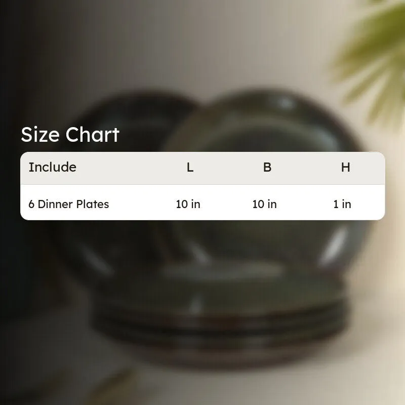 Ceramic Dinner Plates (Olive Green) - Set Of Six media 7