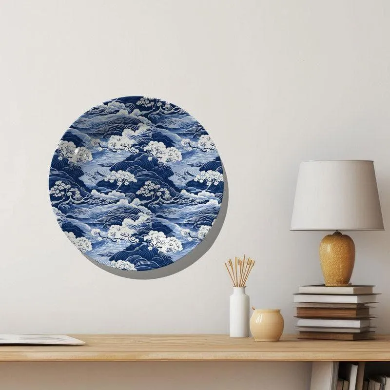 Chinese Blue Wave Wall Plate media 6