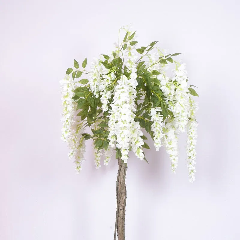 Blooming Wisteria Artificial Plant With Black Plastic Pot media 5