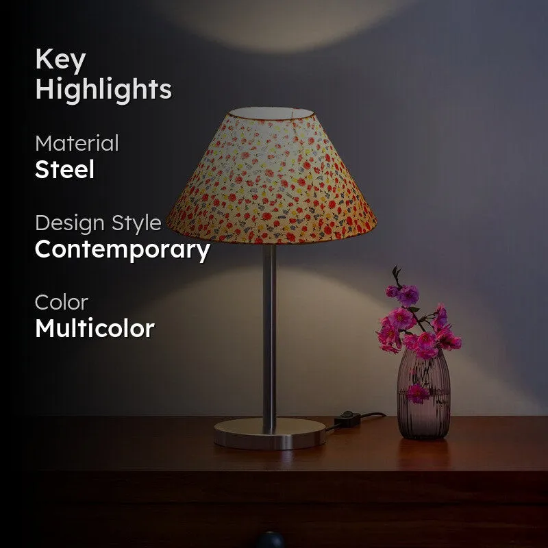 Noctra Zyn Floral Metal Table Lamp - Multicolor media 2
