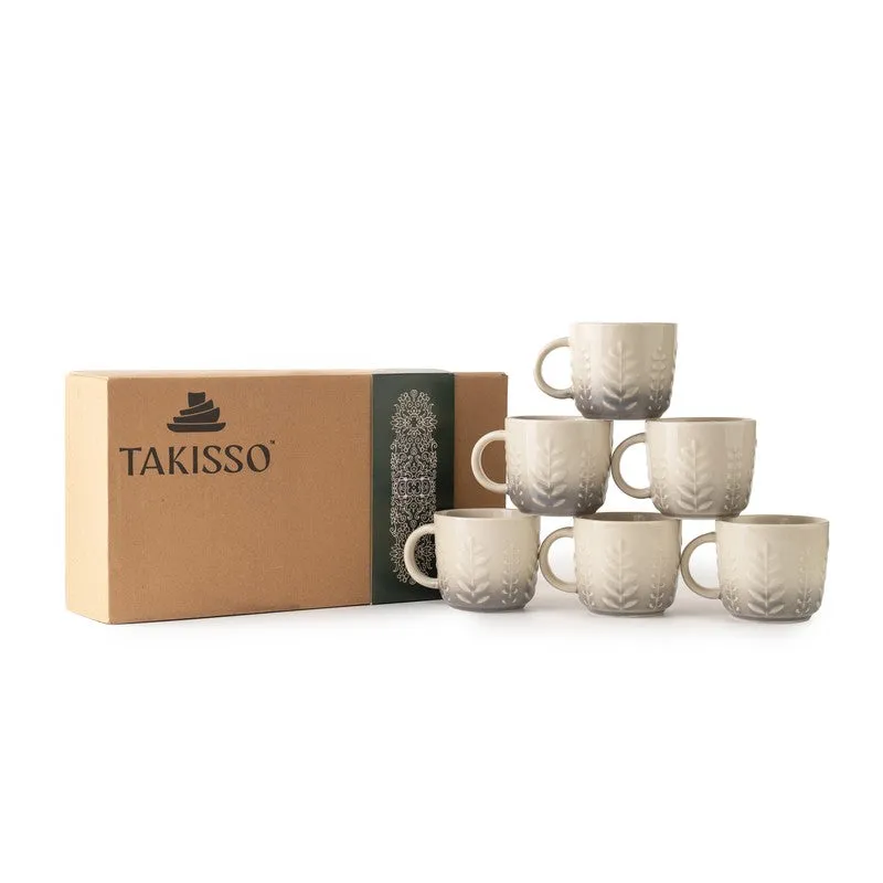 Calista Porcelain Tea Cup (200 mL Each,Grey) - Set Of Six media 8