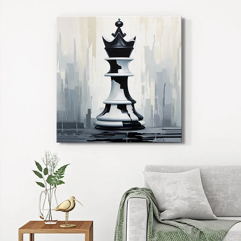 Chess King Monochrome Wall Painting media 1