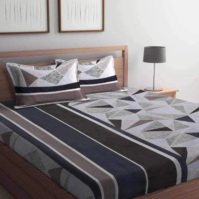 Triofunfair Frenzy Fitted Microfiber Bedsheet - 300 GSM media 1