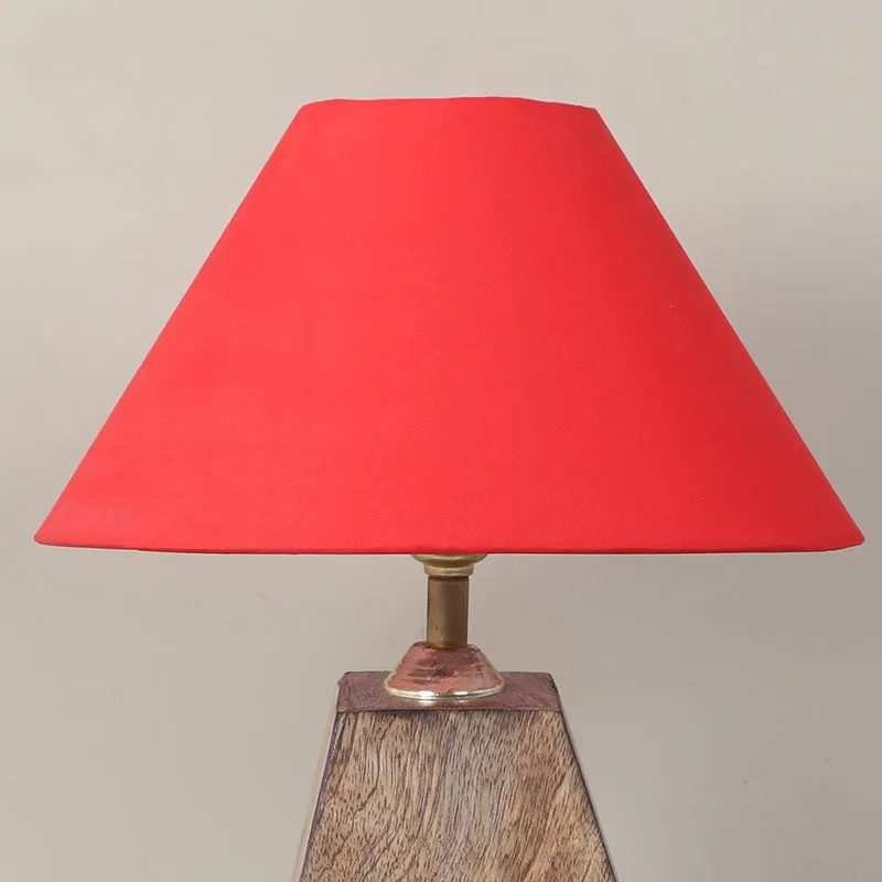 Torou Obelisk Solid Mango Wood Table Lamp - Red,Brown media 5