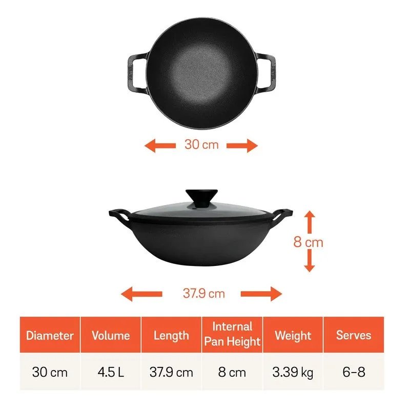 Meyer Cast Iron Kadhai with Lid - 4500 mL media 8