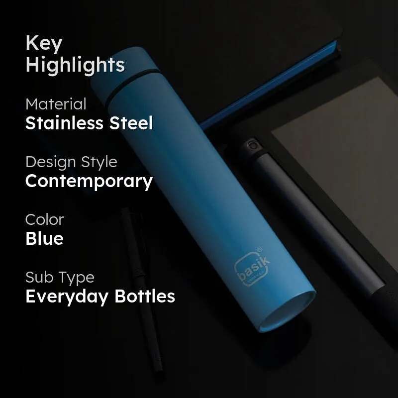 Evara Stainless Steel Bottle (Blue) - 440 mL media 2