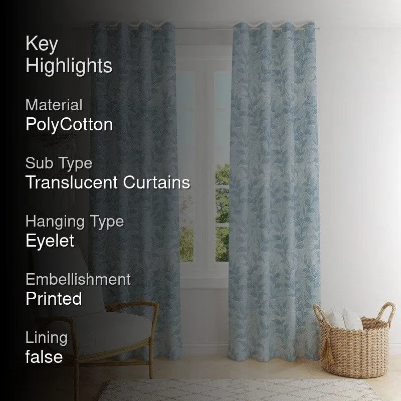 Noor Jacquard Polycotton Curtain - Turquoise media 2
