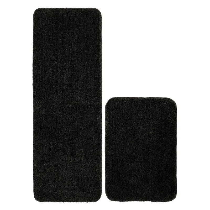 Minimal Mist Microfiber Bath Mats (Black) - Set of Two media 3