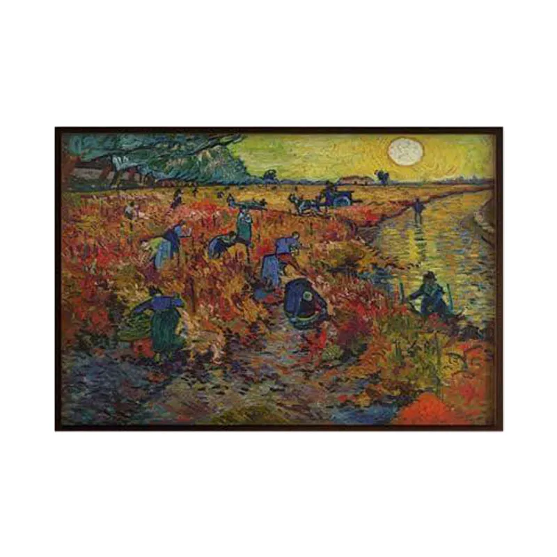 The Red Vineyard By Vincent Van Gogh - Black Frame media 6