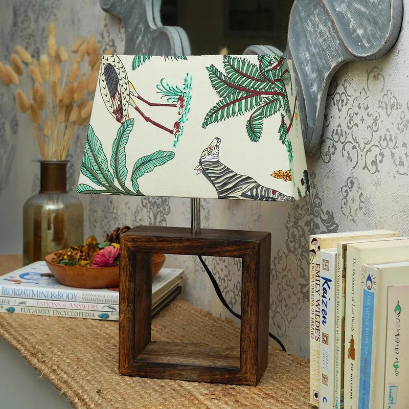 Wild Bloom Cotton Table Lamp With Wooden Base media 3