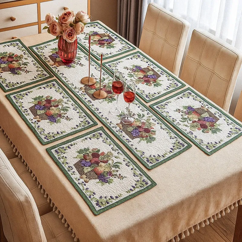 Magne Jacquard Woven Placemat With Runner - Seven Piece Set media 1