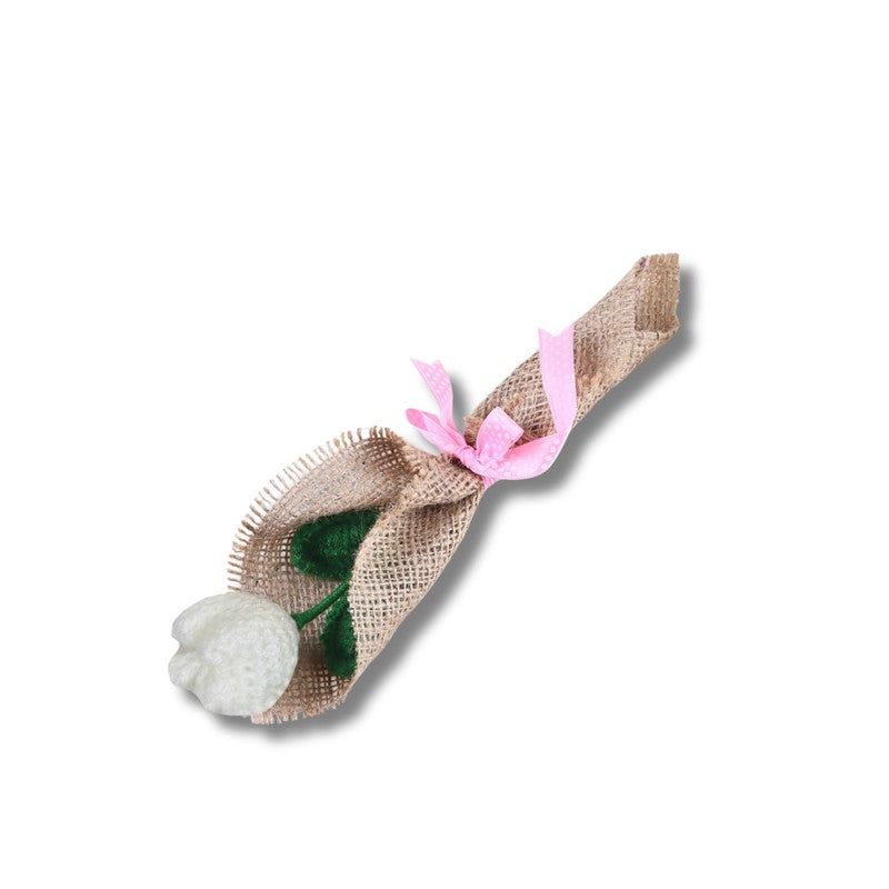 Crochet Handmade Tulip Bouquet - White media 4