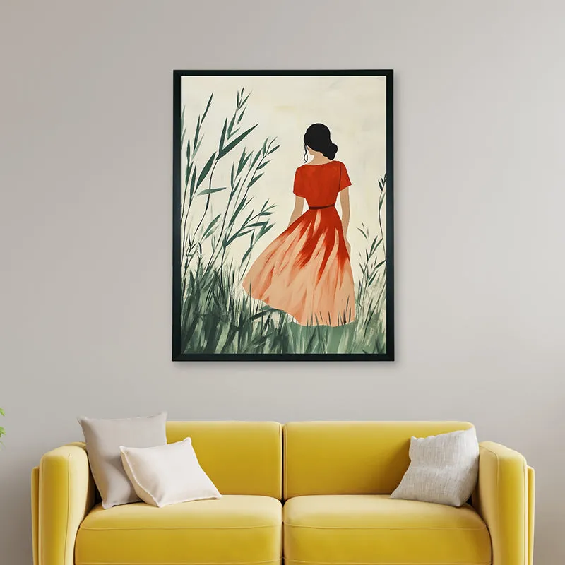 Solitary Girl Canvas Wall Art With Resin Frame media 5