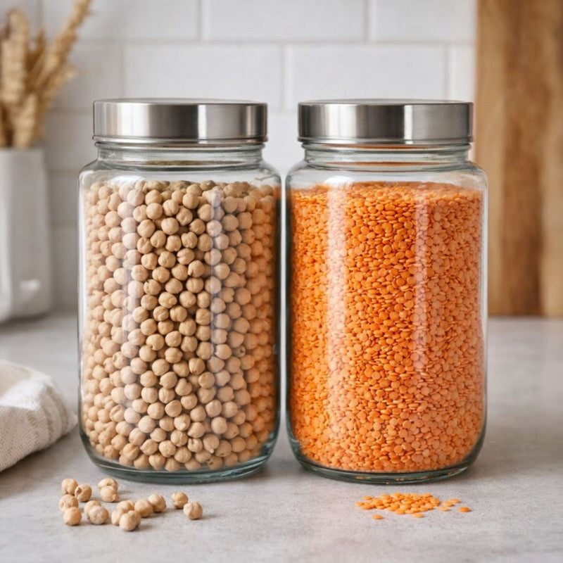 KitchenVault Glass Jar (1500 mL Each) - Set Of Two