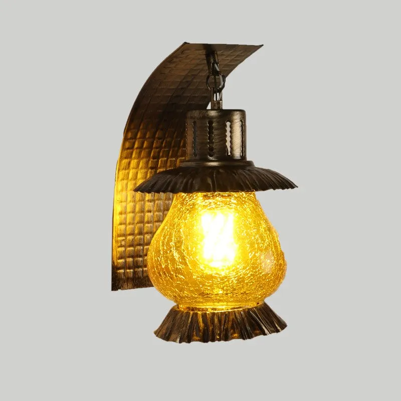 Crackle Yellow Iron Wall Lamp media 3