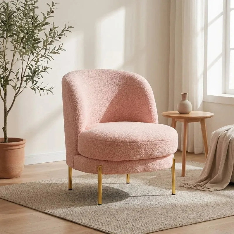 Calyra Neem Wood Accent Chair - Pink media 1